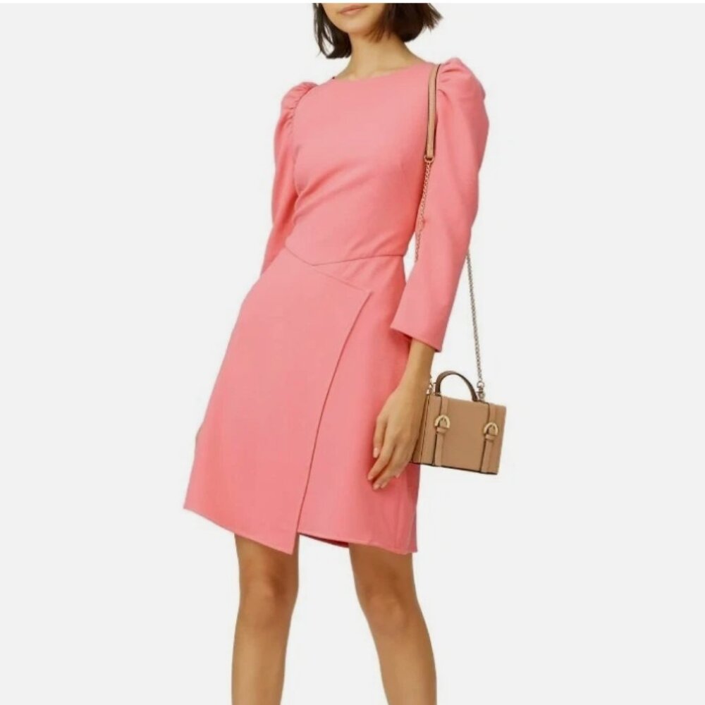 Shoshanna Upton Dress Faux-Wrap Pink Size‎ 8